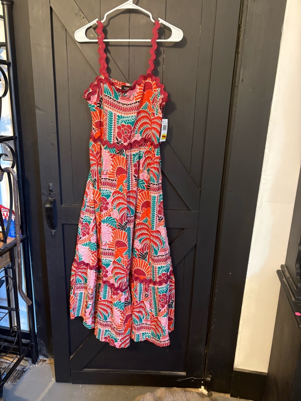 MSK Coral & Teal Printed Maxi Sundress